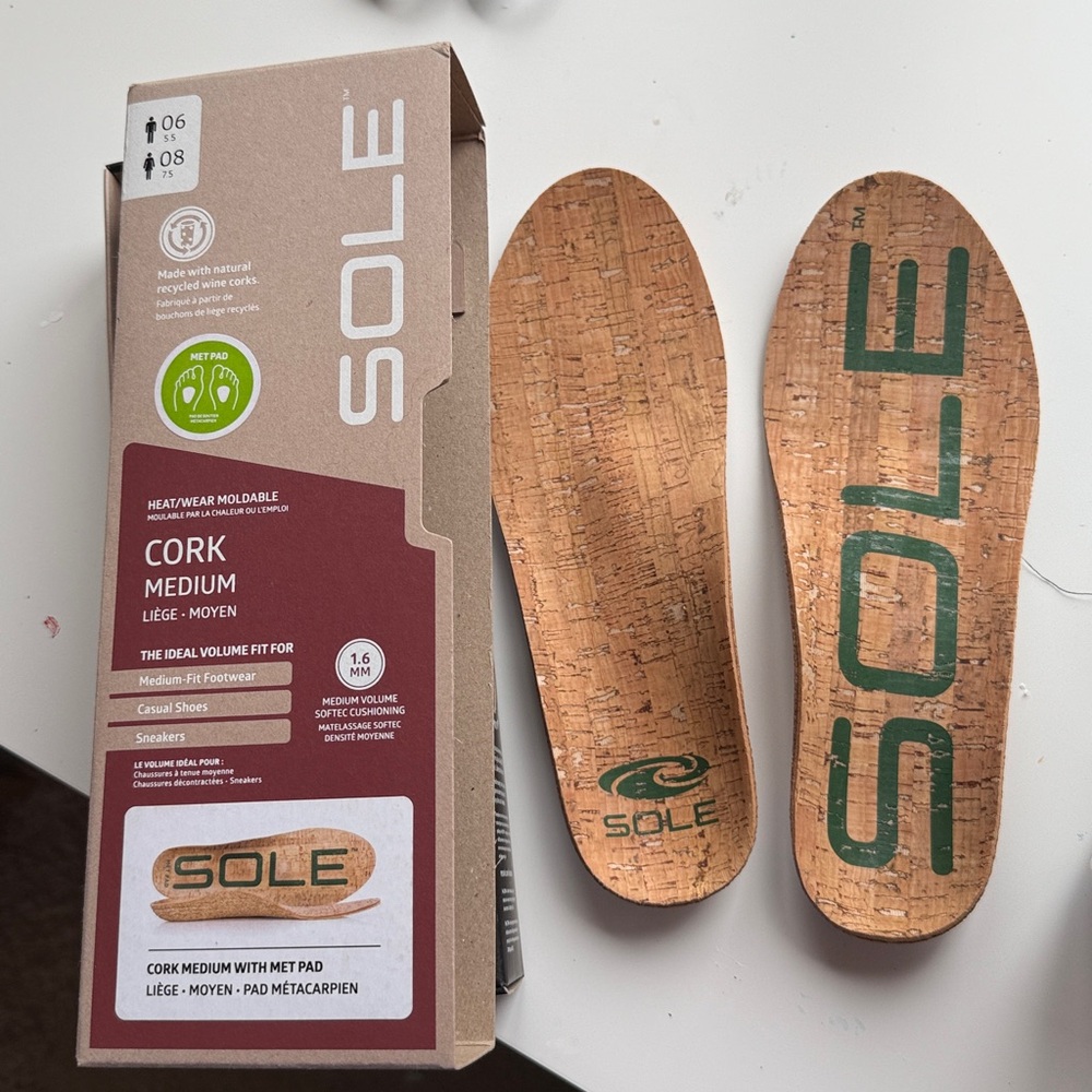 SOLE Cork Medium Insoles - Picture 2 of 3